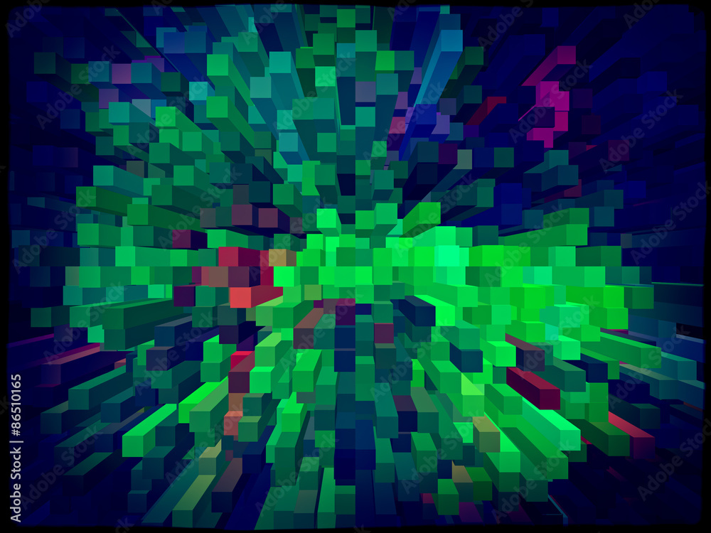 Multicolored grunge square shape geometric background.