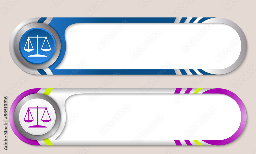 Vector buttons for your text and justice symbol Vector buttons for your text and justice symbol