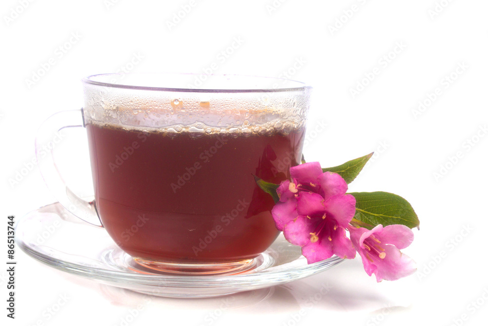 delicious fragrant hot tea from pink flowers delicious fragrant hot tea from pink flowers