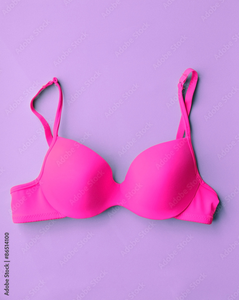 Cotton Bra on violet background Cotton Bra on violet background