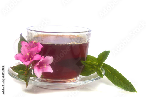 tea with pink flowers balm from nature