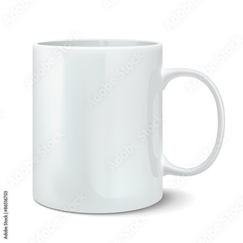 Fotografie, Obraz Vector illustration of realistic white mug