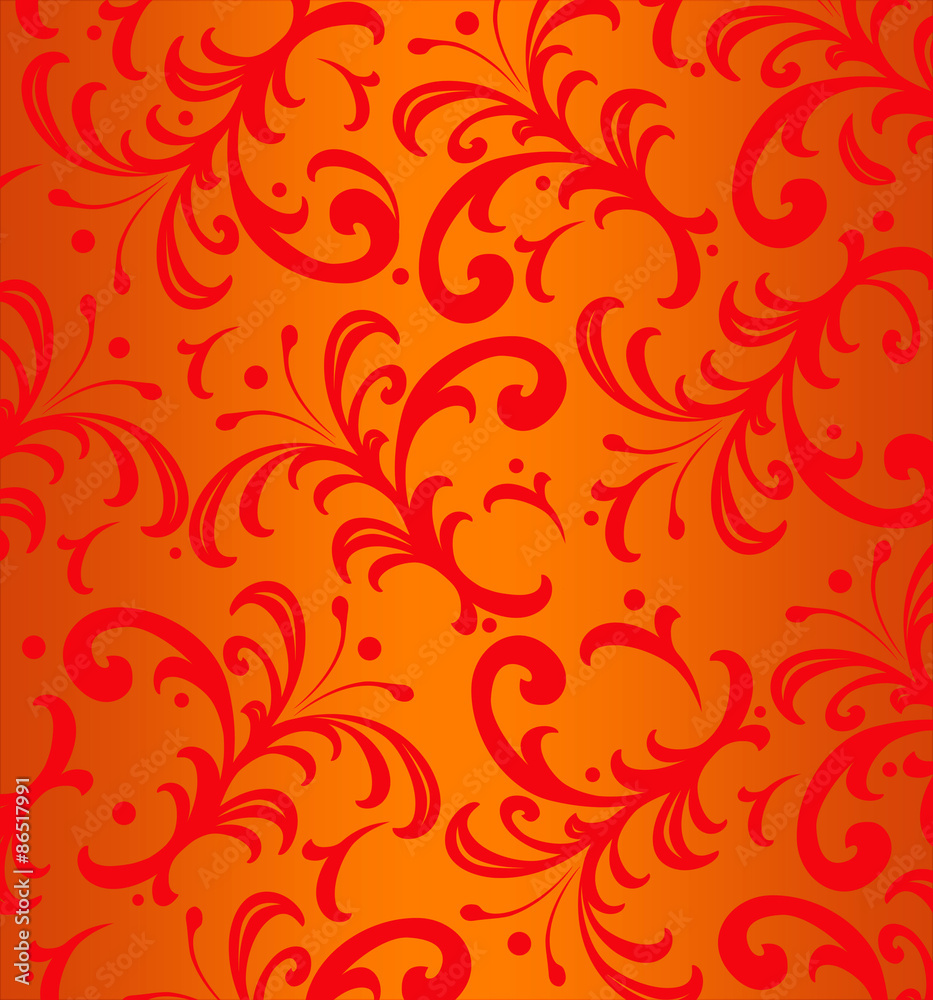 Background of Red Floral Spiky Swirls Background of Red Floral Spiky Swirls