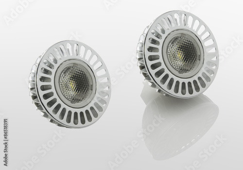 LED light bulbs and shadow, with clipping path.