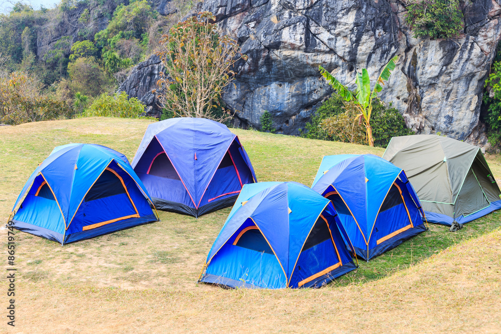 Dome tents in camping site