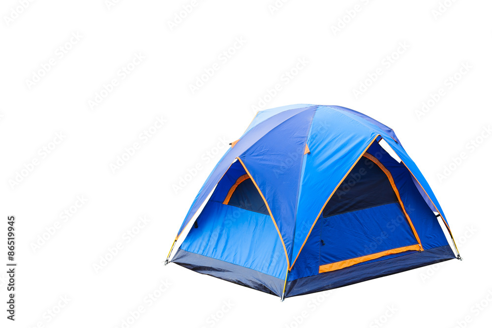 Isolated blue dome tent