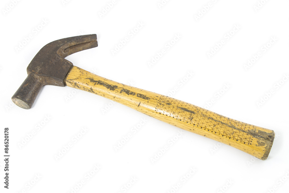 Steel hammer and Rubber Hammer isolated on white Steel hammer and Rubber Hammer isolated on white