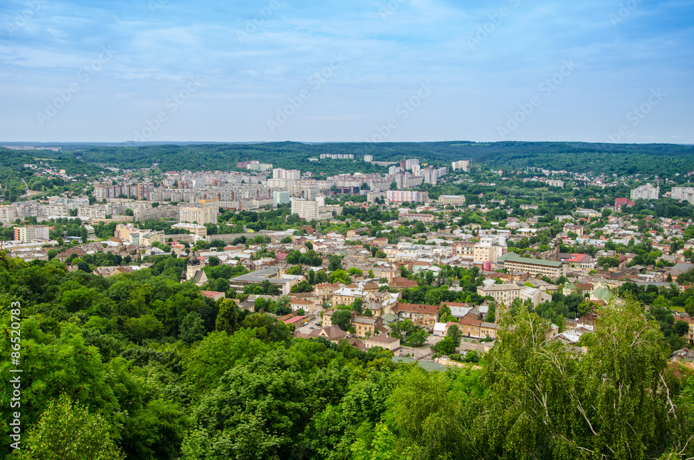 Top view of old city, Lviv, Ukraine.