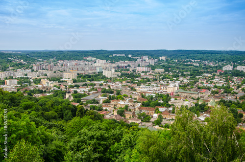 Top view of old city  Lviv  Ukraine.
