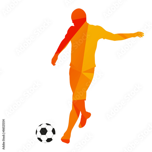 Abstract orange geometrical vector soccer player