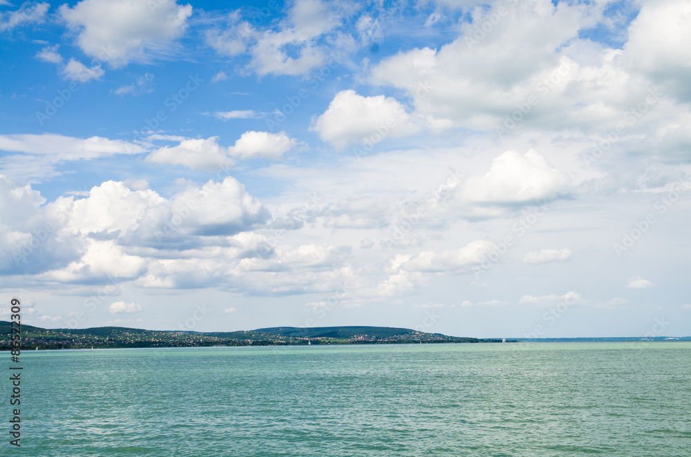 View of Balaton lake from Tihany abbey - Hungary View of Balaton lake from Tihany abbey - Hungary