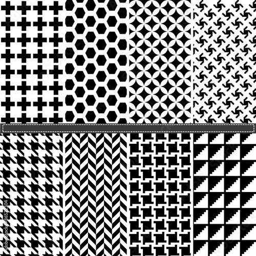 Houndstooth and Geometric seamless pattern set