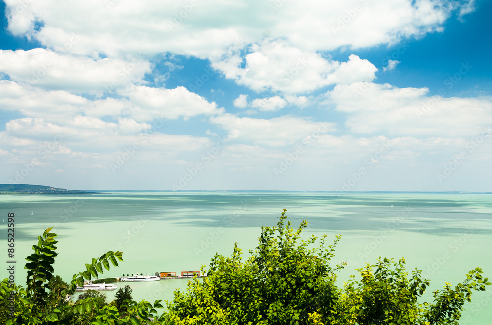 View of Balaton lake from Tihany abbey - Hungary View of Balaton lake from Tihany abbey - Hungary