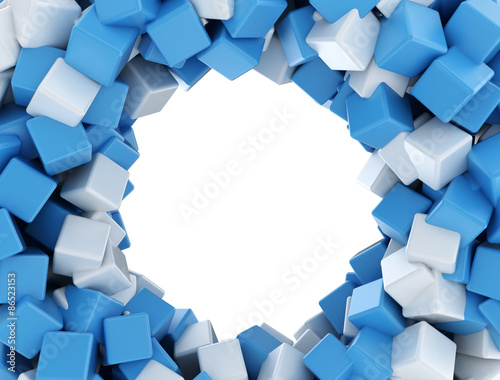 Fototapeta Naklejka Na Ścianę i Meble -  Abstract geometric shape from gray cubes