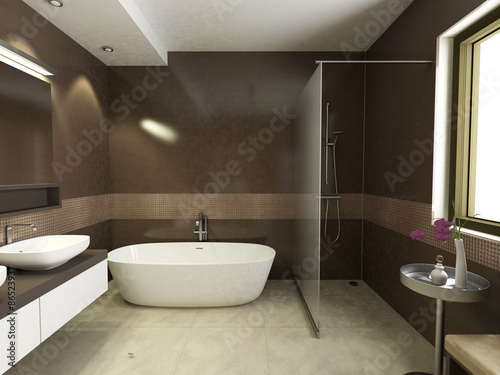 a modern bathroom interior  3d render