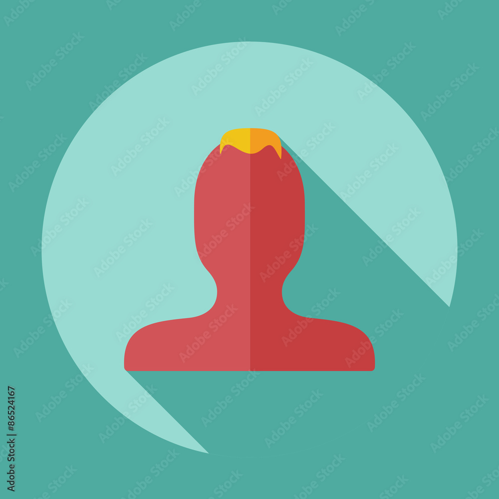 Flat modern design with shadow Man silhouette creative hairstyle Flat modern design with shadow Man silhouette creative hairstyle