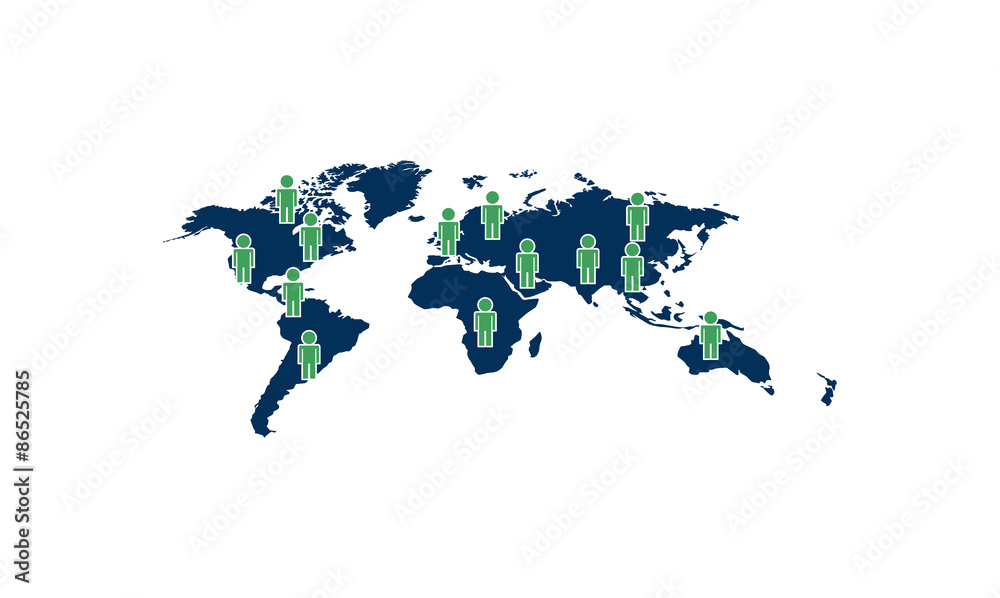 Fototapeta premium People Population in the World