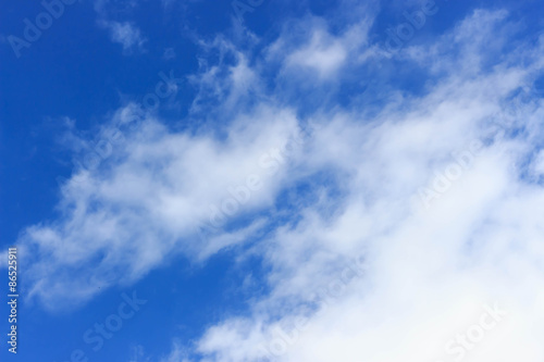 blue sky with clouds blurred background