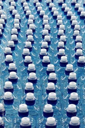 Bottled Water In A Row On The Outdoor Party Table