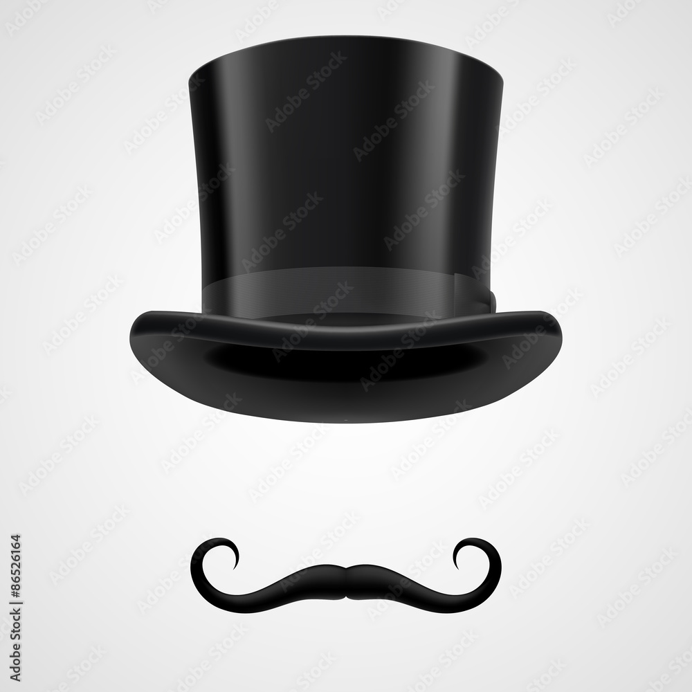 Obraz premium moustaches and top hat victorian aristocrat