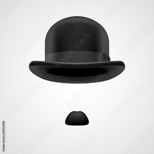gentleman with small moustaches and bowler hat
