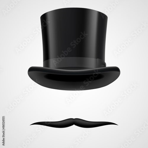 moustaches and stovepipe hat victorian gentleman