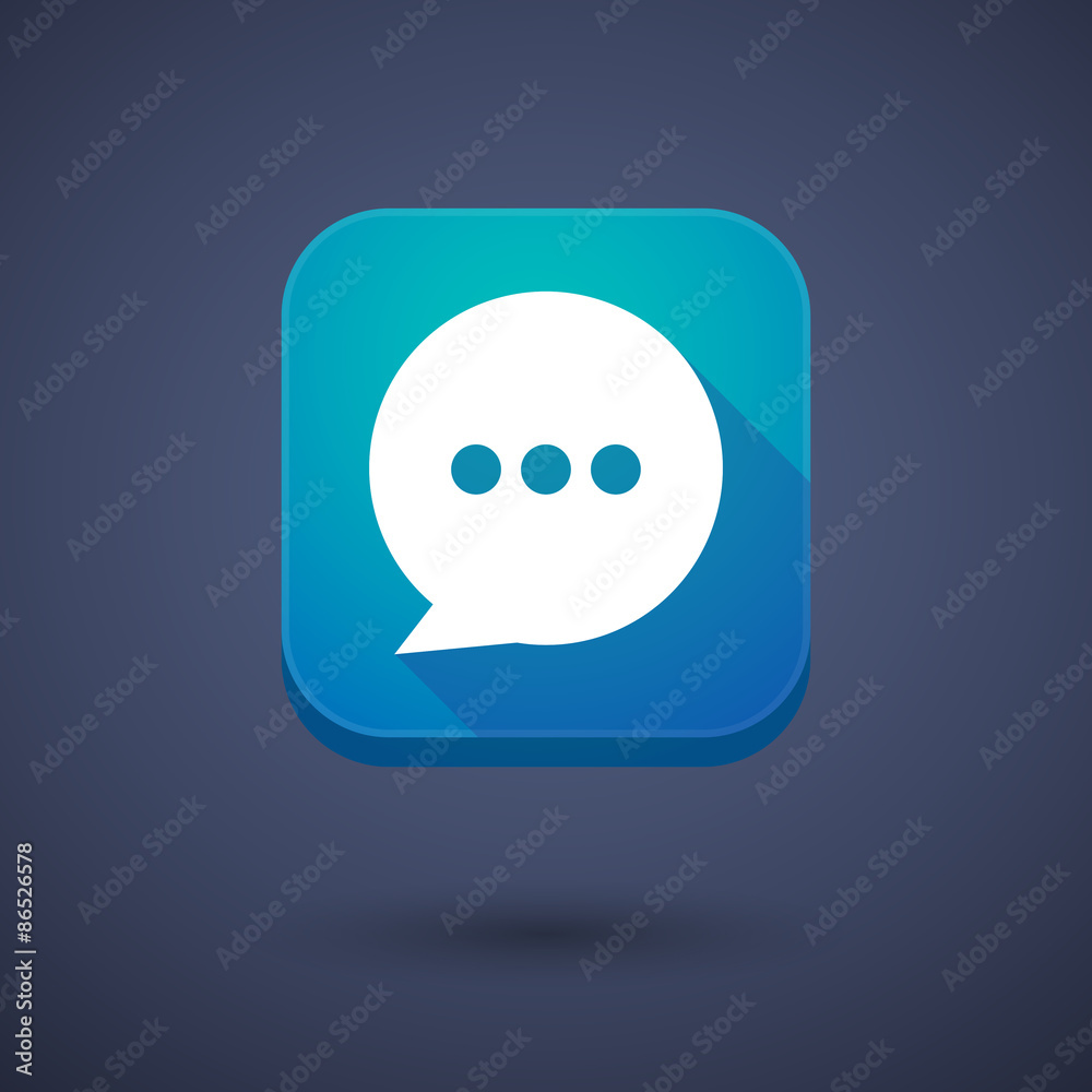 App button with a comic balloon App button with a comic balloon
