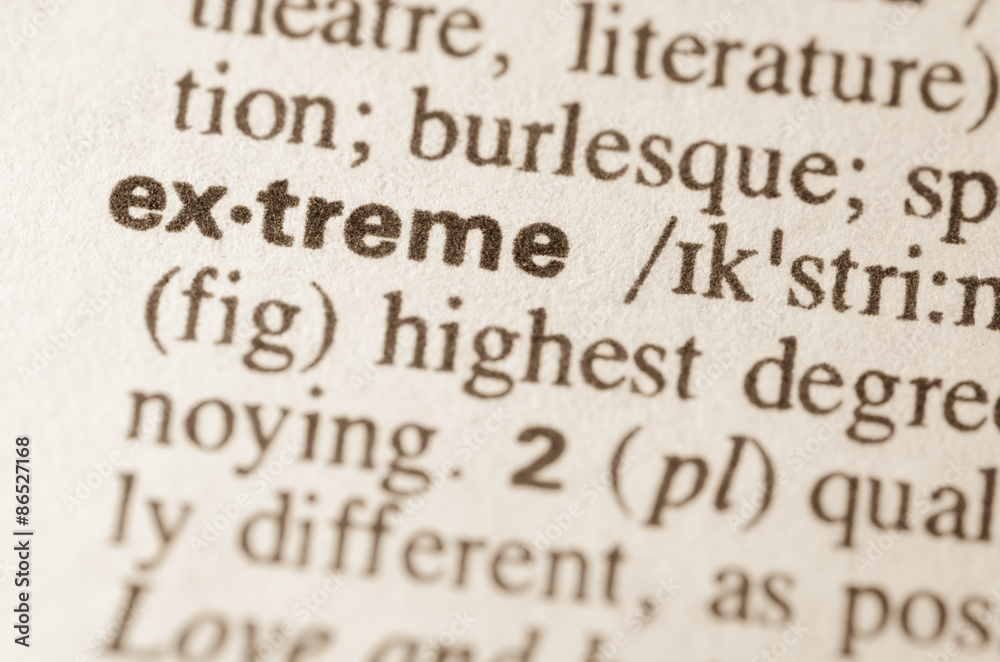 Dictionary Definition Of Word Extreme Stock Photo | Adobe Stock