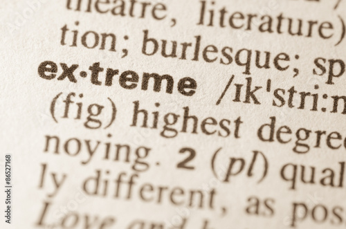 Dictionary definition of word extreme