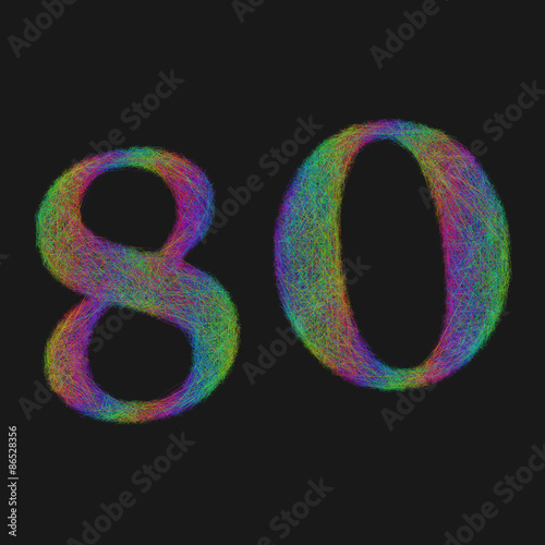 80 years anniversary - eighty number font design
