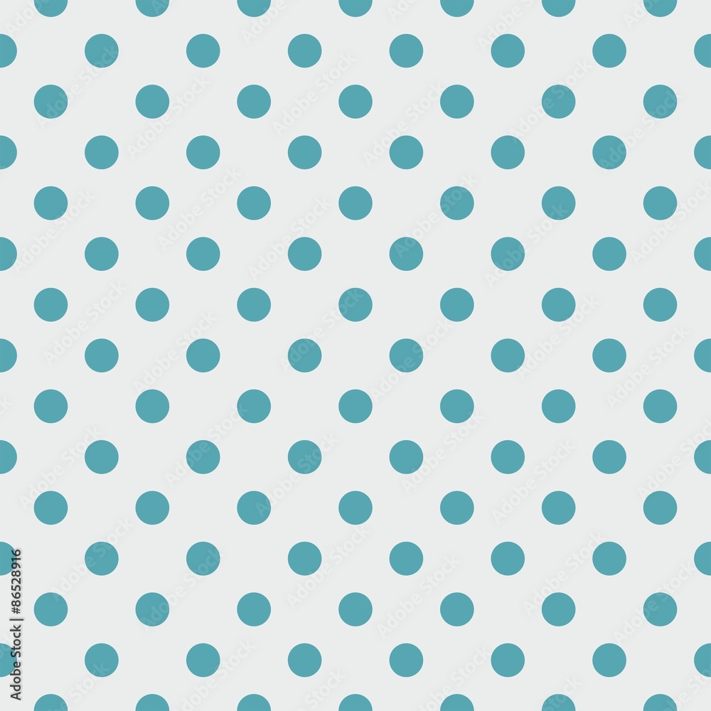 Tile vector pattern with blue polka dots on grey background
