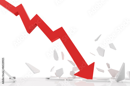 Fotografija Falling red arrow illustration