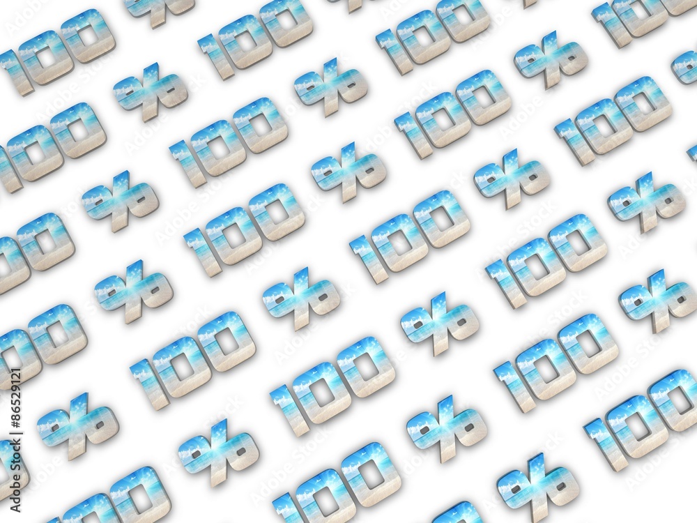 100 % Prozent 3d wort 