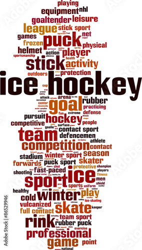 Ice hockey word cloud concept. Vector illustration