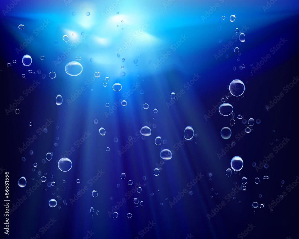 Underwater view. Vector illustration.