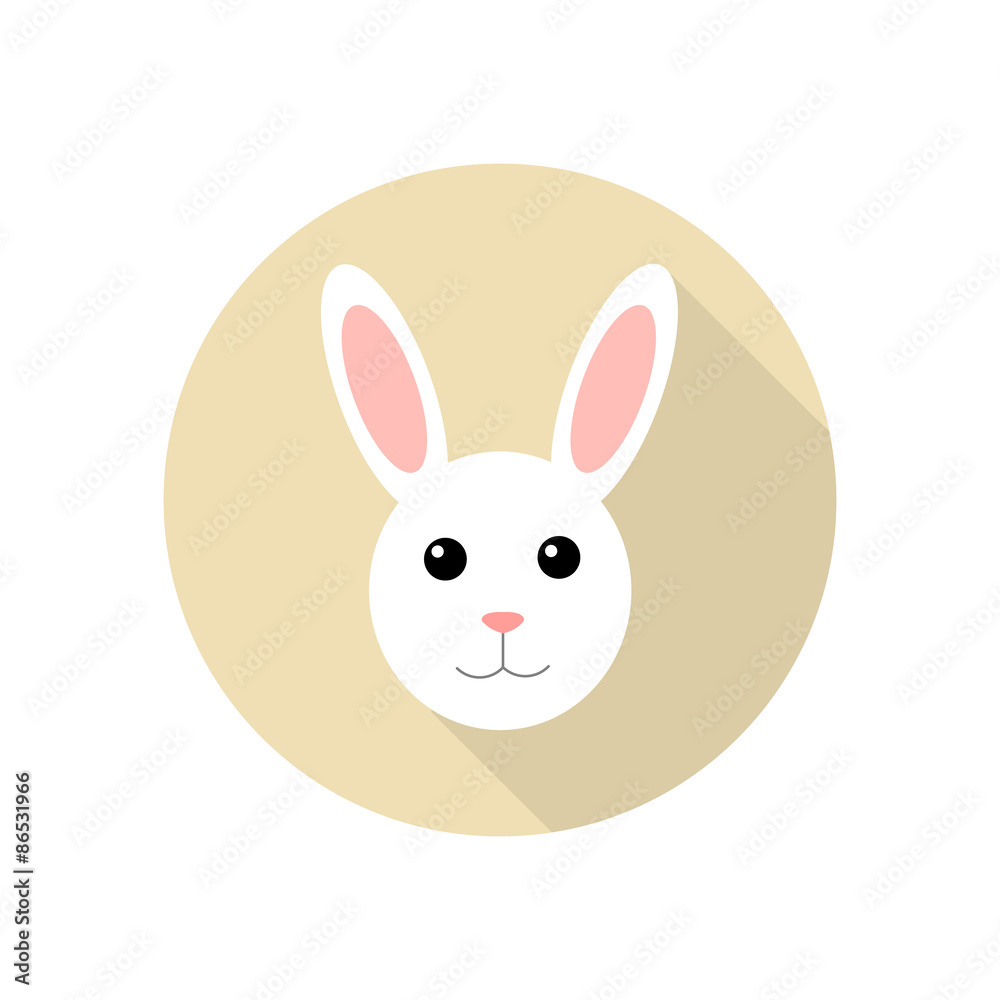 Fototapeta premium Rabbit flat icon