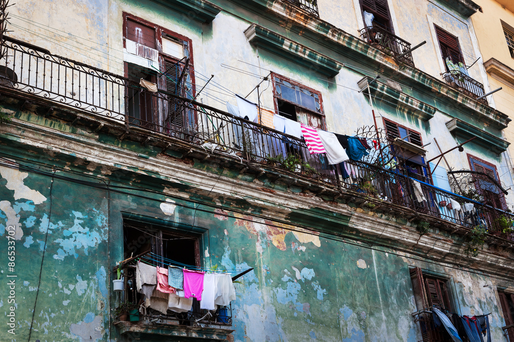 drying clothes on balcony