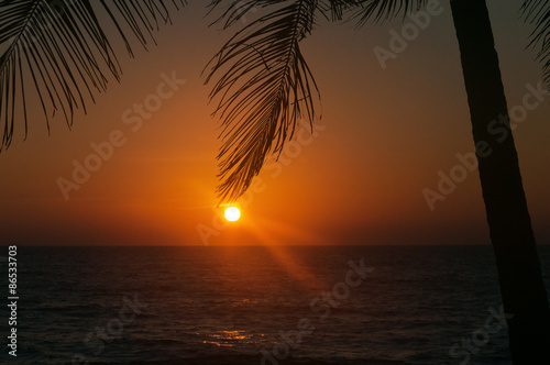 Varkala beach at sunset