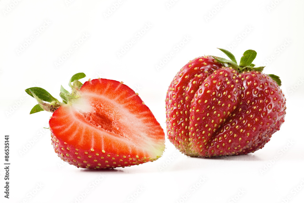 fresh strawberries on a white background fresh strawberries on a white background