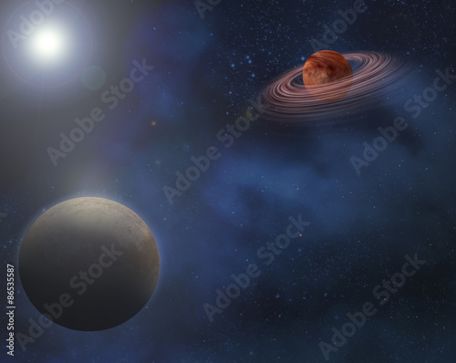 Fototapeta Naklejka Na Ścianę i Meble -  Planets in outer space