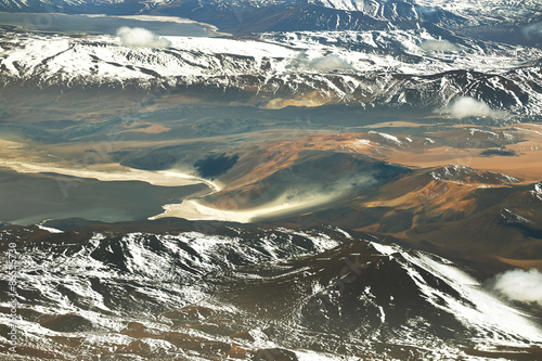 Aerial Atacama desert landscape