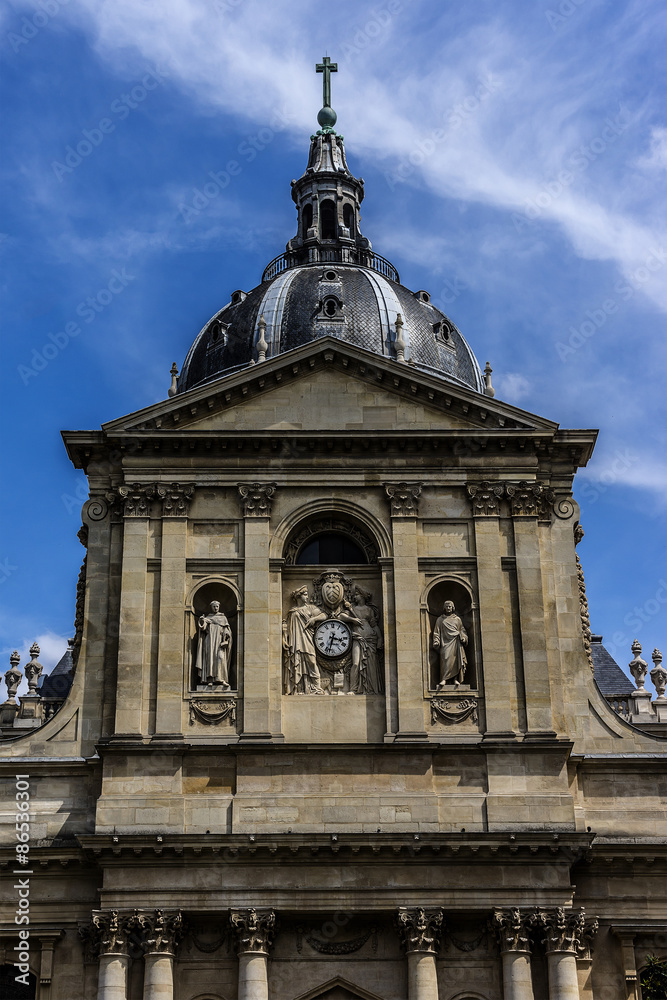 Fragment of Sorbonne edifice. Paris, France.