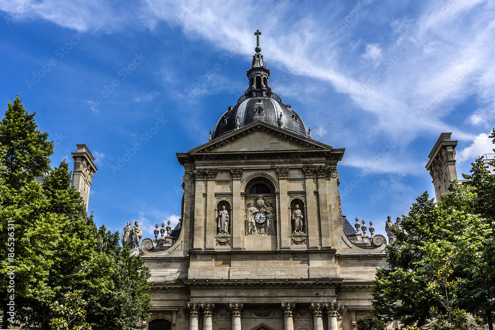 Fragment of Sorbonne edifice. Paris, France.