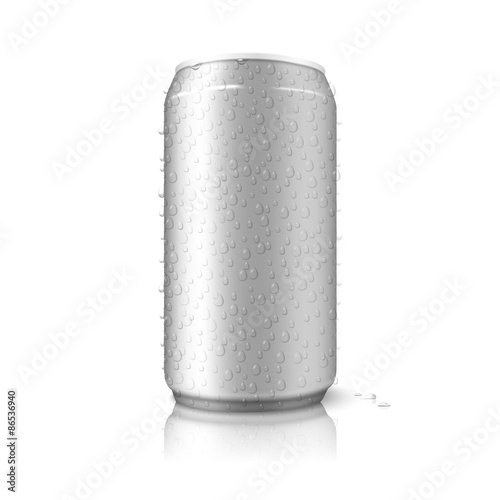 Realistic isolated on white background blank vector aluminium