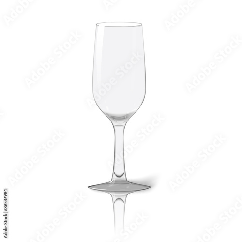 Blank tall transparent photo realistic isolated on white wine