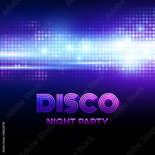 Disco background with discoball. Vector illustration