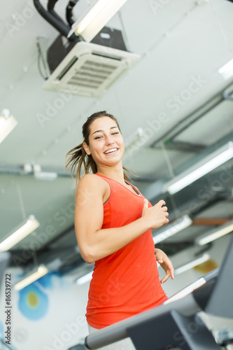 Young woman training in the...