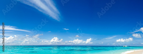 panorama of wild tropical Caribbean coast