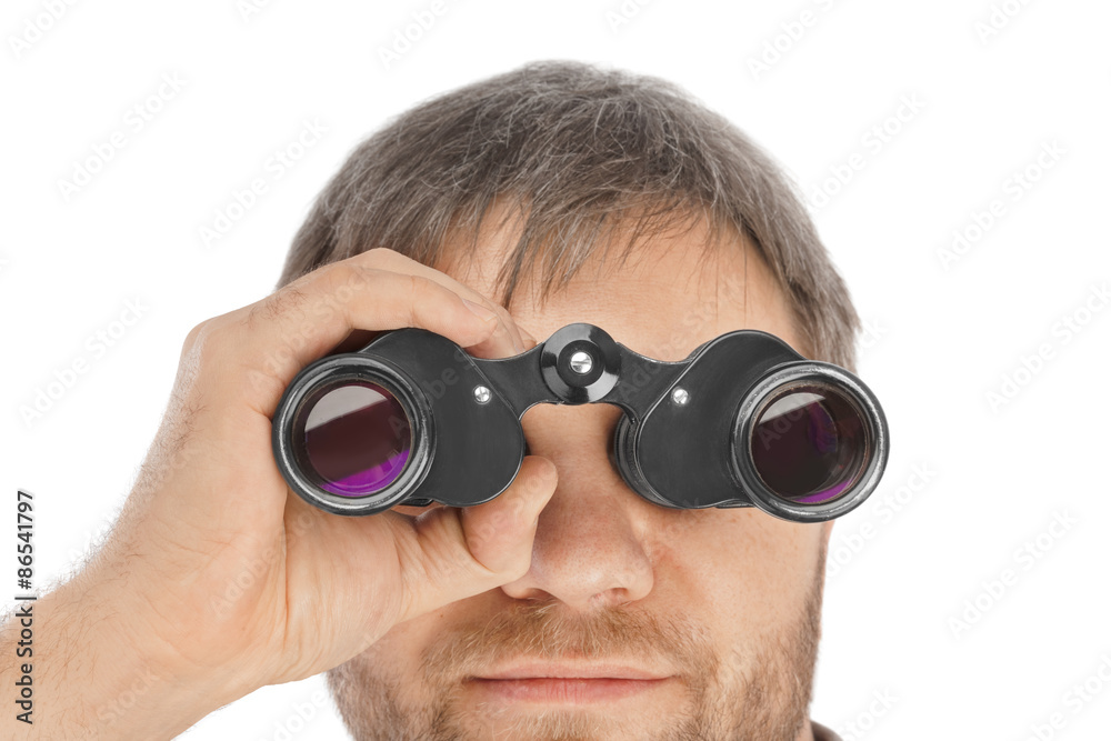 Man with binoculars Man with binoculars
