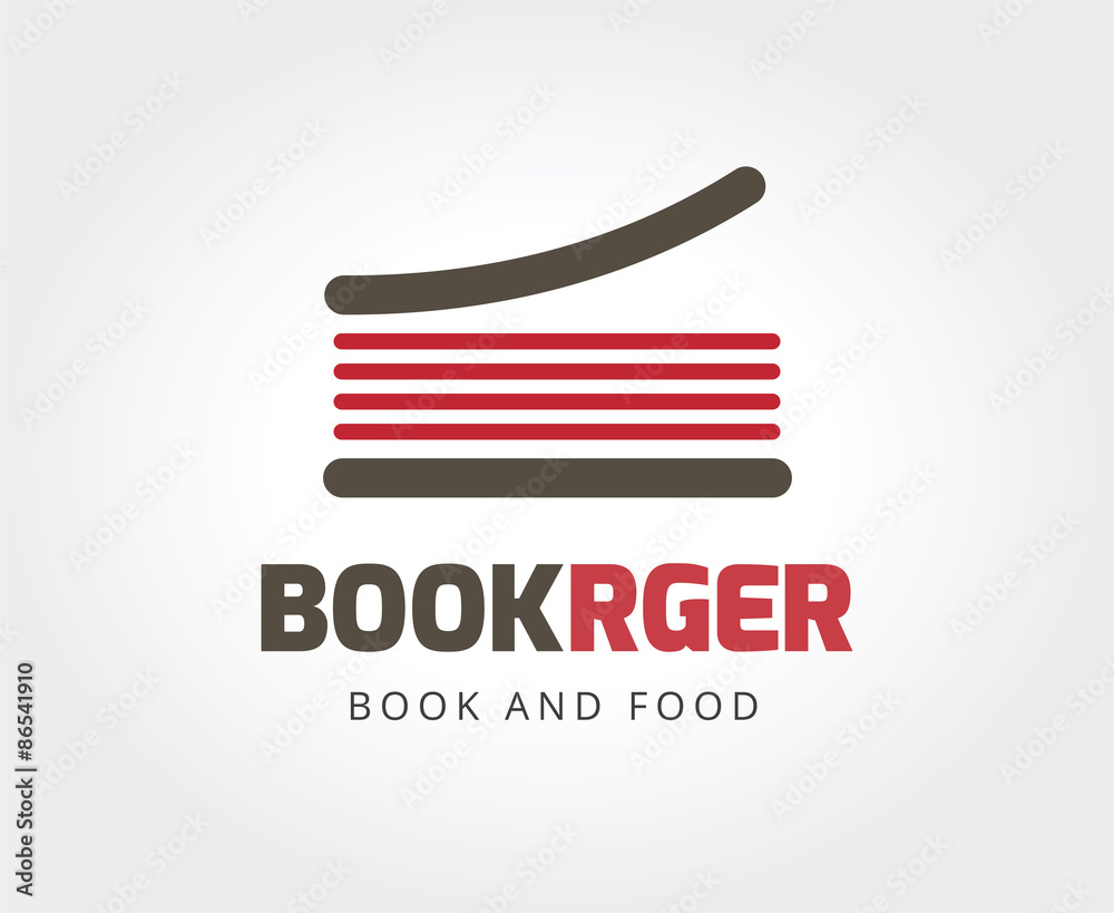 Obraz premium Abstract burger book logo template for branding and design